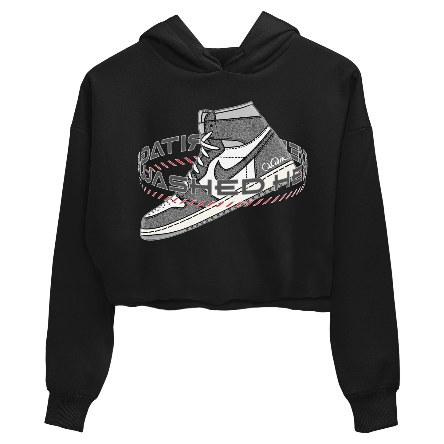 Air Jordan 1 Washed Heritage Sneaker Match Tees Warping Space Sneaker Tees AJ1 Washed Heritage Sneaker Release Tees Women's Shirts Black 2