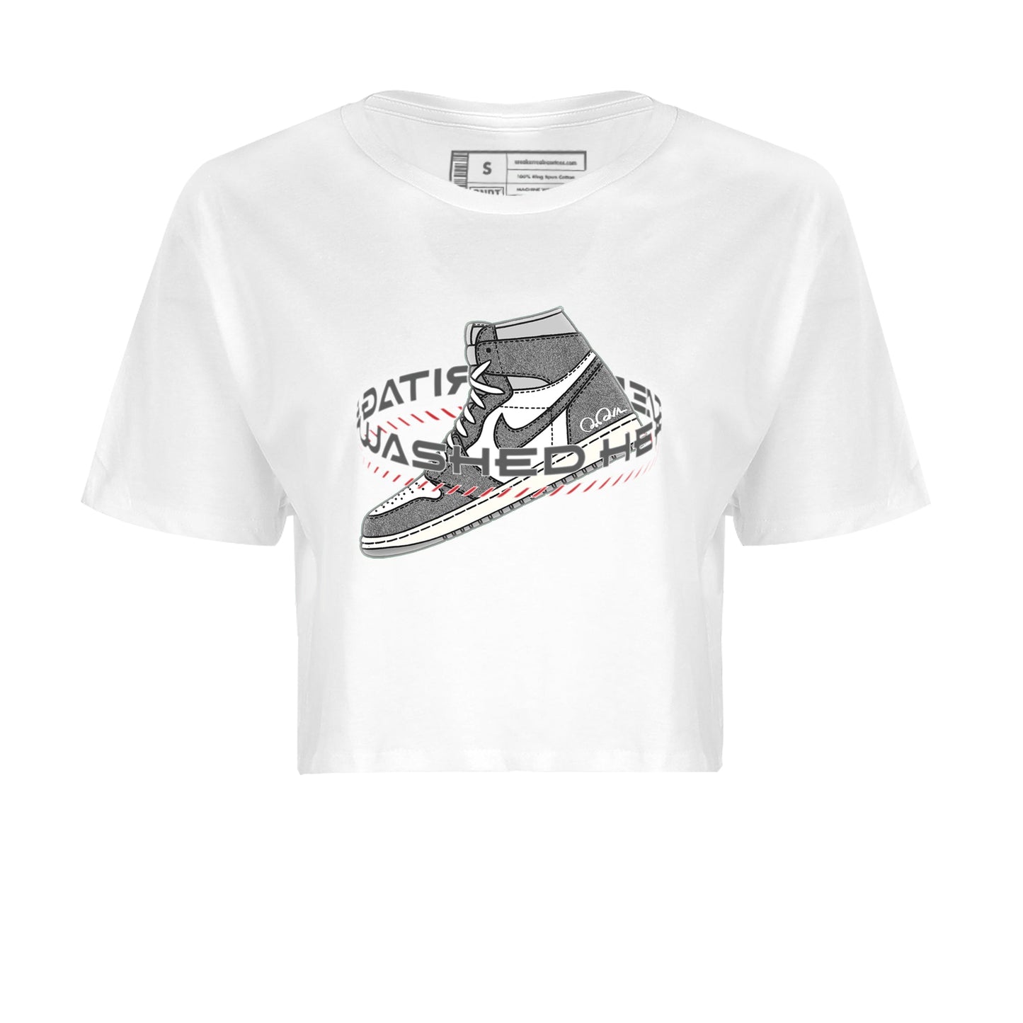 Air Jordan 1 Washed Heritage Sneaker Match Tees Warping Space Sneaker Tees AJ1 Washed Heritage Sneaker Release Tees Women's Shirts White 2