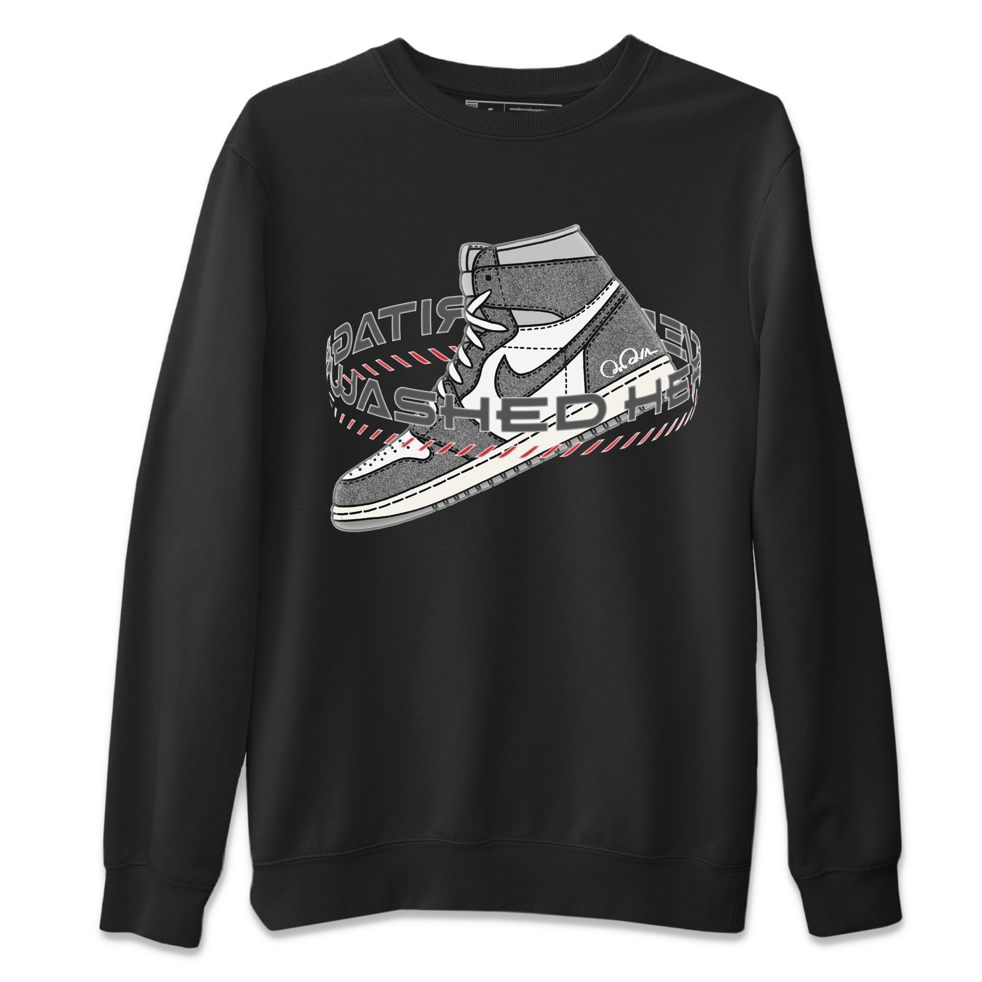 Air Jordan 1 Washed Heritage Sneaker Match Tees Warping Space Sneaker Tees AJ1 Washed Heritage Sneaker Release Tees Unisex Shirts Black 2