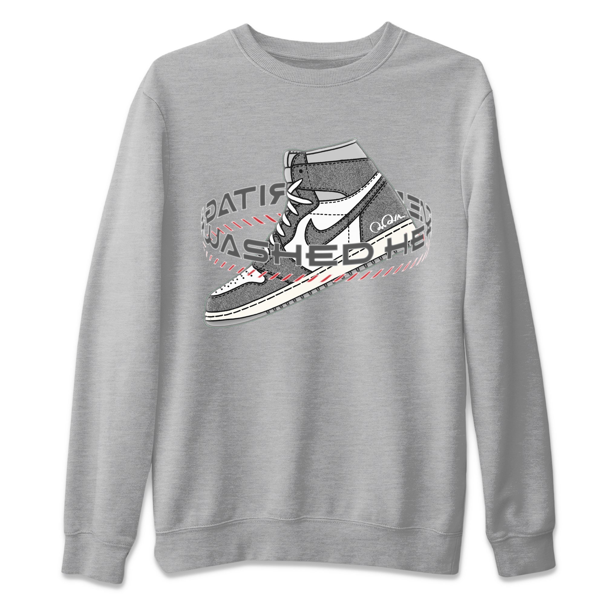 Air Jordan 1 Washed Heritage Sneaker Match Tees Warping Space Sneaker Tees AJ1 Washed Heritage Sneaker Release Tees Unisex Shirts Heather Grey 2