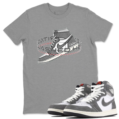 Air Jordan 1 Washed Heritage Sneaker Match Tees Warping Space Sneaker Tees AJ1 Washed Heritage Sneaker Release Tees Unisex Shirts Heather Grey 1