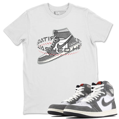 Air Jordan 1 Washed Heritage Sneaker Match Tees Warping Space Sneaker Tees AJ1 Washed Heritage Sneaker Release Tees Unisex Shirts White 1