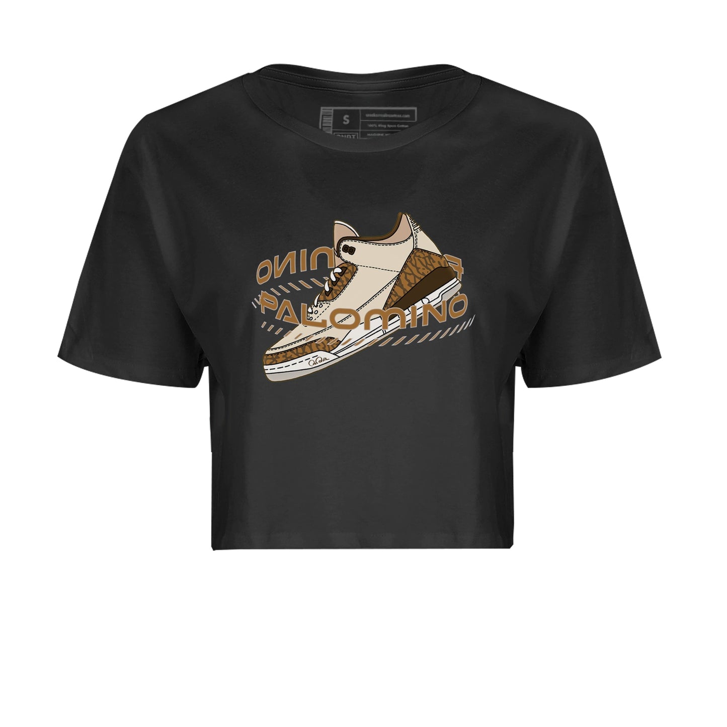 Air Jordan 3 Palomino Sneaker Match Tees Warping Space Sneaker Tees AJ3 Palomino Sneaker Release Tees Women's Shirts Black 2