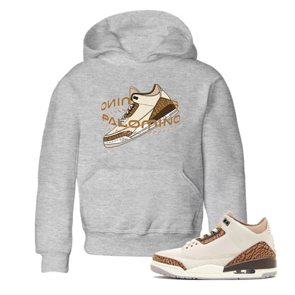 Air Jordan 3 Palomino Sneaker Match Tees Warping Space Sneaker Tees AJ3 Palomino Sneaker Release Tees Kids Shirts Heather Grey 1