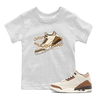 Air Jordan 3 Palomino Sneaker Match Tees Warping Space Sneaker Tees AJ3 Palomino Sneaker Release Tees Kids Shirts White 1