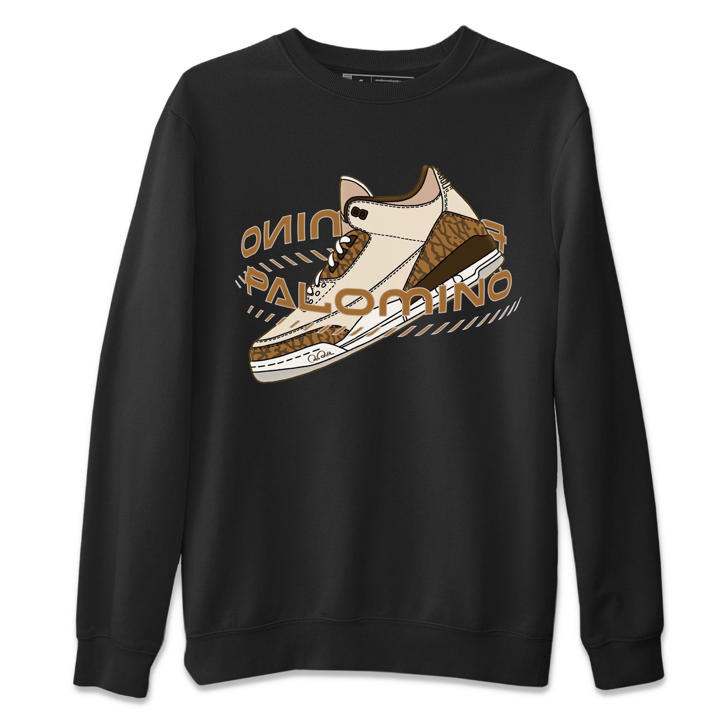 Air Jordan 3 Palomino Sneaker Match Tees Warping Space Sneaker Tees AJ3 Palomino Sneaker Release Tees Unisex Shirts Black 2