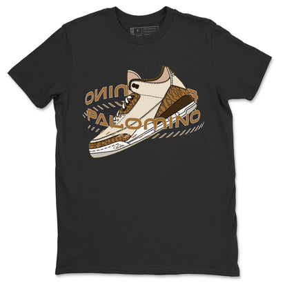 Air Jordan 3 Palomino Sneaker Match Tees Warping Space Sneaker Tees AJ3 Palomino Sneaker Release Tees Unisex Shirts Black 2