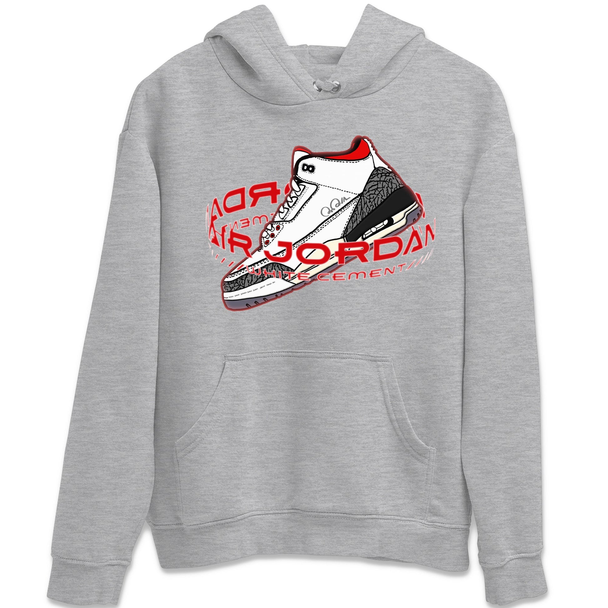 Air Jordan 3 White Cement Sneaker Tees Drip Gear Zone Warping Space Sneaker Tees AJ3 White Cement Shirt Unisex Shirts Heather Grey 2