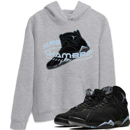 Air Jordan 7 Chambray Sneaker Match Tees Warping Space Sneaker Tees AJ7 Chambray Sneaker Release Tees Unisex Shirts Heather Grey 1