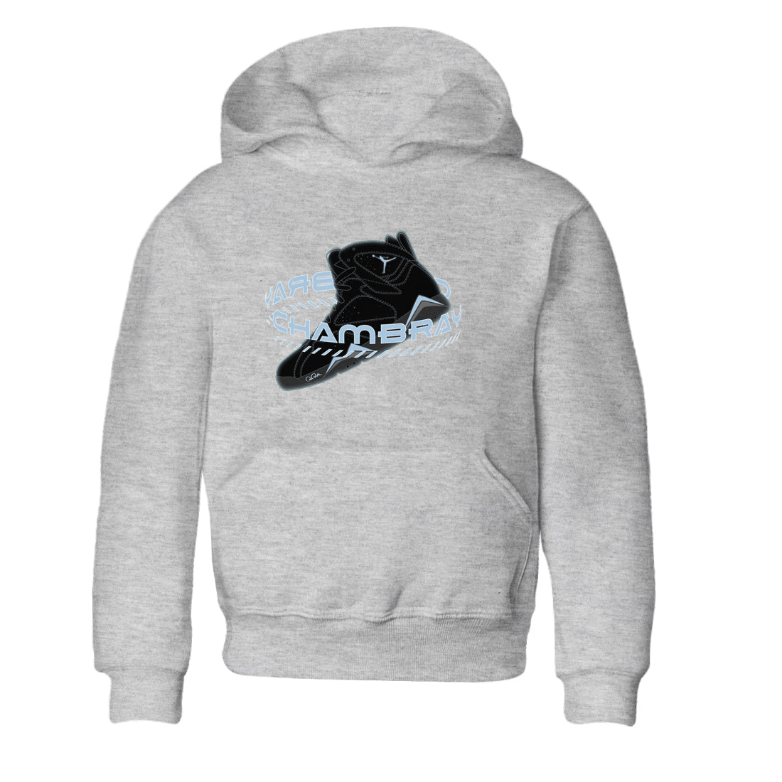 Air Jordan 7 Chambray Sneaker Match Tees Warping Space Sneaker Tees AJ7 Chambray Sneaker Release Tees Kids Shirts Heather Grey 2