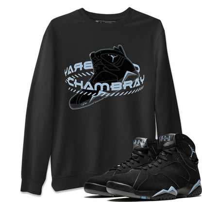 Air Jordan 7 Chambray Sneaker Match Tees Warping Space Sneaker Tees AJ7 Chambray Sneaker Release Tees Unisex Shirts Black 1