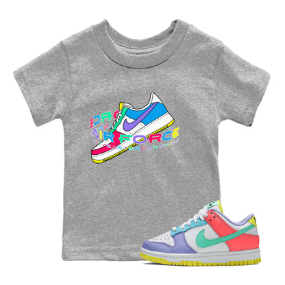 Dunk Easter Candy Sneaker Tees Drip Gear Zone Warping Space Sneaker Tees Nike Easter Shirt Kids Shirts Heather Grey 1