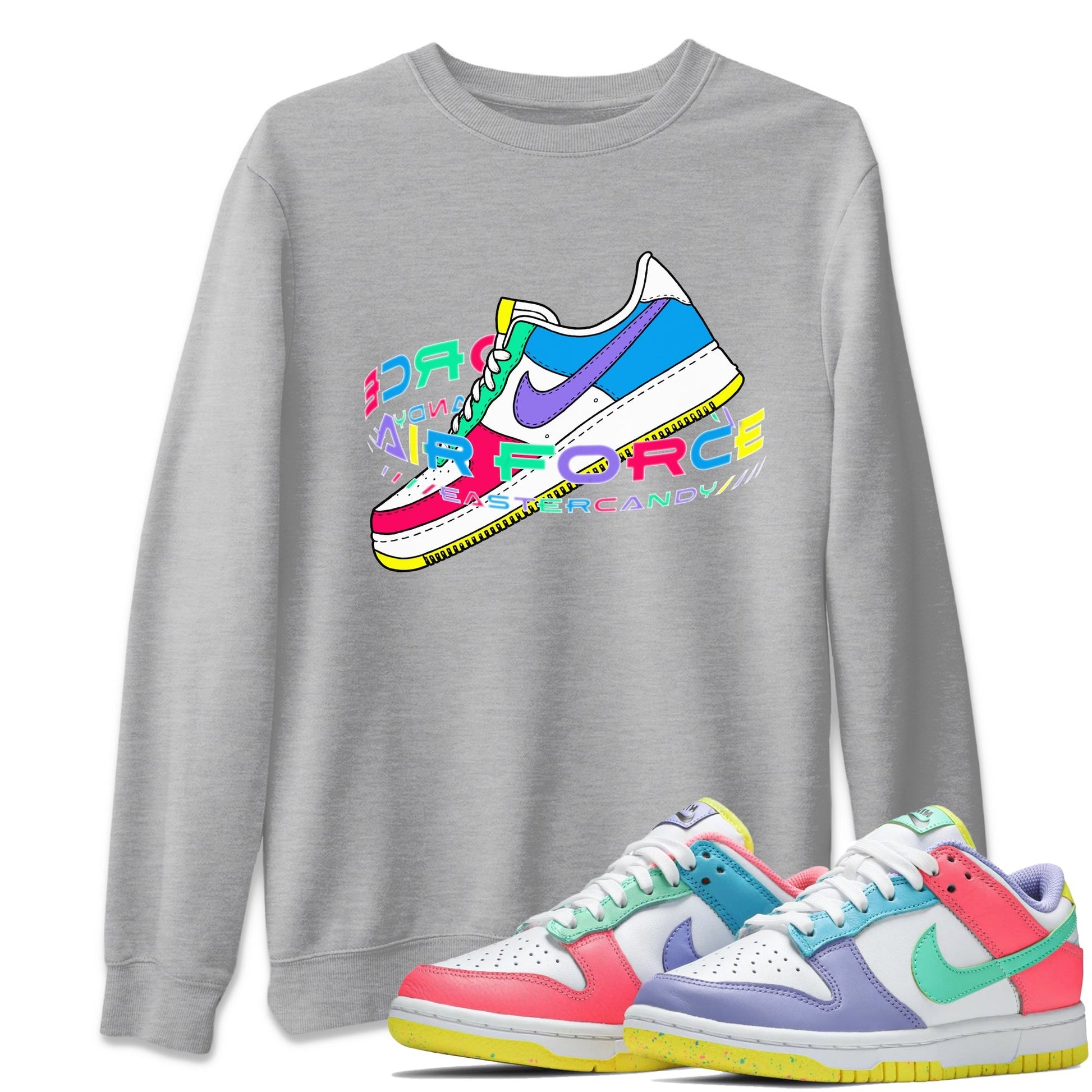 Dunk Easter Candy Sneaker Tees Drip Gear Zone Warping Space Sneaker Tees Nike Easter Shirt Unisex Shirts Heather Grey 1