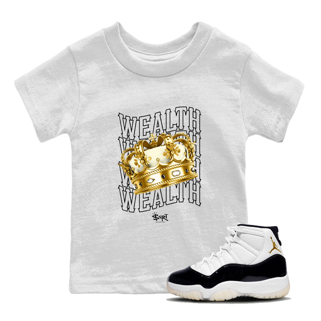 Air Jordan 11 Gratitude shirt to match jordans Wealth sneaker tees Jordan 11 Retro Gratitude Drip Gear Zone Baby Toddler White 1 T-Shirt