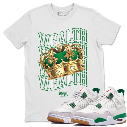 Air Jordan 4 Pine Green Sneaker Tees Drip Gear Zone Wealth Sneaker Tees Jordan Retro 4 Pine Green Shirt Unisex Shirts White 1
