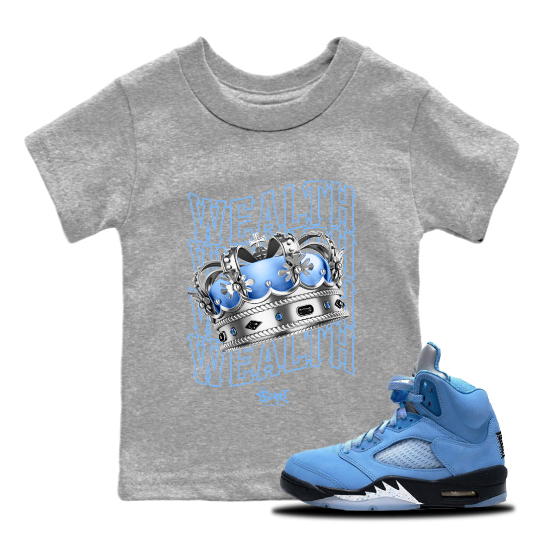 Air Jordan 5 UNC Wealth Baby and Kids Sneaker Tees Air Jordan 5 Retro UNC Kids Sneaker Tees Size Chart