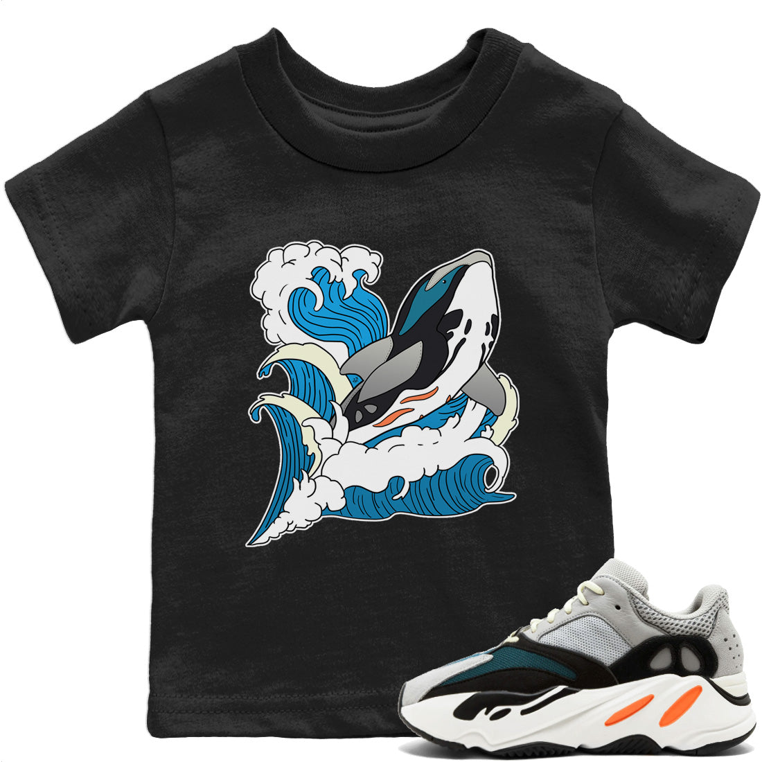 Yeezy 700 Wave Runner Shirt To Match Jordans Whale Waves Sneaker Tees Yeezy 700 Wave Runner Drip Gear Zone Sneaker Matching Clothing Kids Shirts