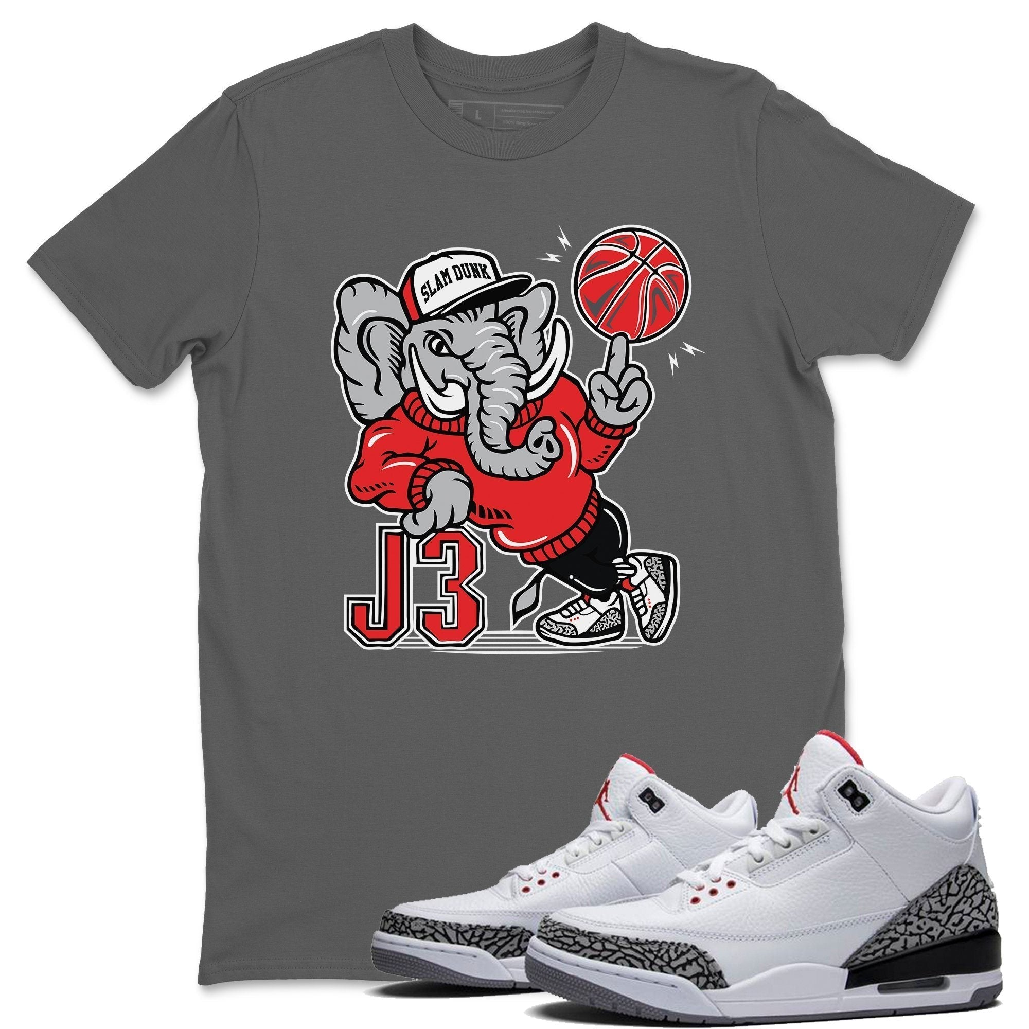 Jordan 3 White Cement Shirt To Match Jordans AJ3 Elephant Sneaker Tees Jordan 3 White Cement Drip Gear Zone Sneaker Matching Clothing Unisex Shirts