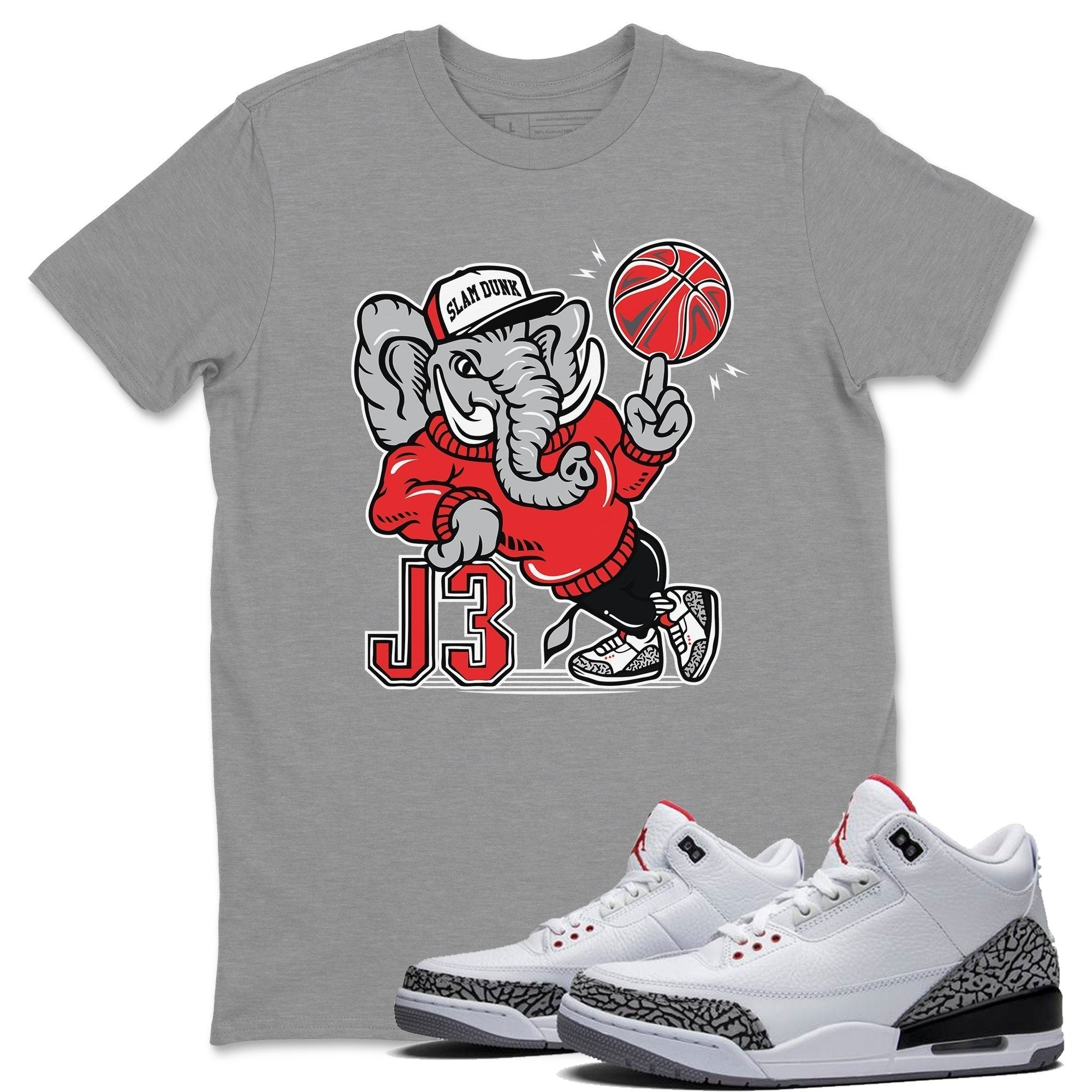 Jordan 3 White Cement Shirt To Match Jordans AJ3 Elephant Sneaker Tees Jordan 3 White Cement Drip Gear Zone Sneaker Matching Clothing Unisex Shirts