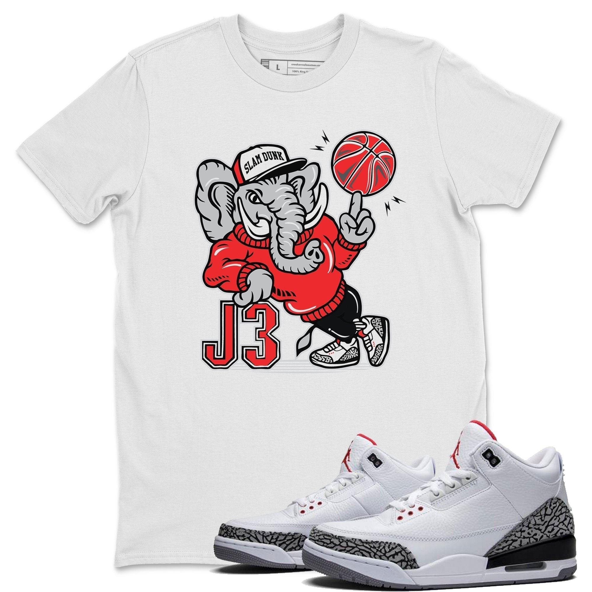 Jordan 3 White Cement Shirt To Match Jordans AJ3 Elephant Sneaker Tees Jordan 3 White Cement Drip Gear Zone Sneaker Matching Clothing Unisex Shirts