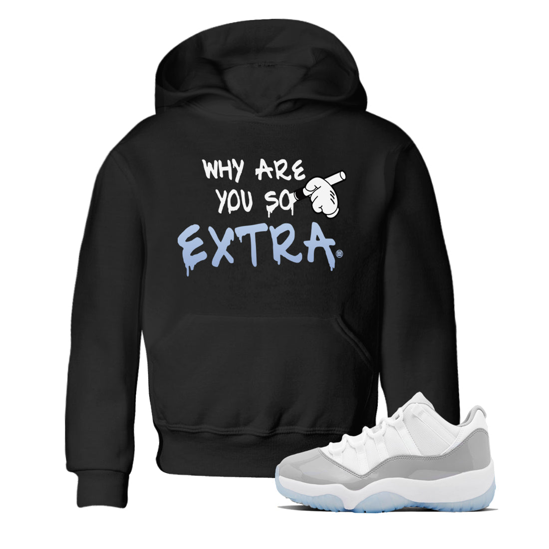 Air Jordan 11 White Cement Why Are You So Extra Baby and Kids Streetwear Sneaker Shirt Jordan 11 Retro White Cement Kids Streetwear Sneaker Shirt Washing and Care Tip