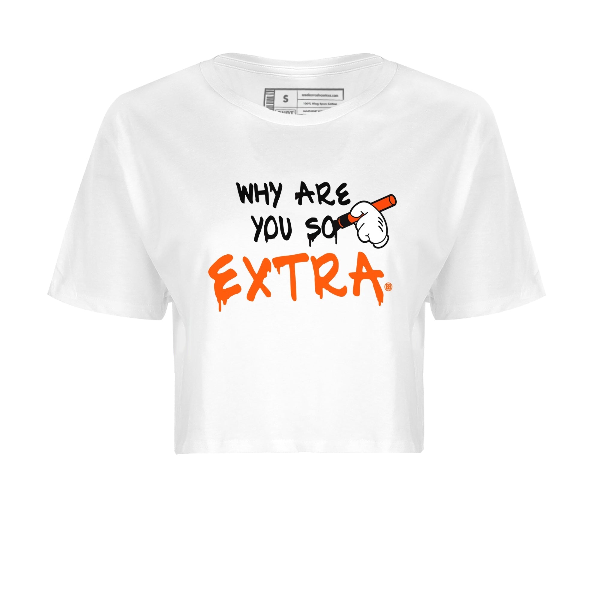 Air Jordan 12 Brilliant Orange Sneaker Match Tees Why Are You So Extra Streetwear Sneaker Shirt 12s Brilliant Orange T-Shirt Women's Shirts White 2