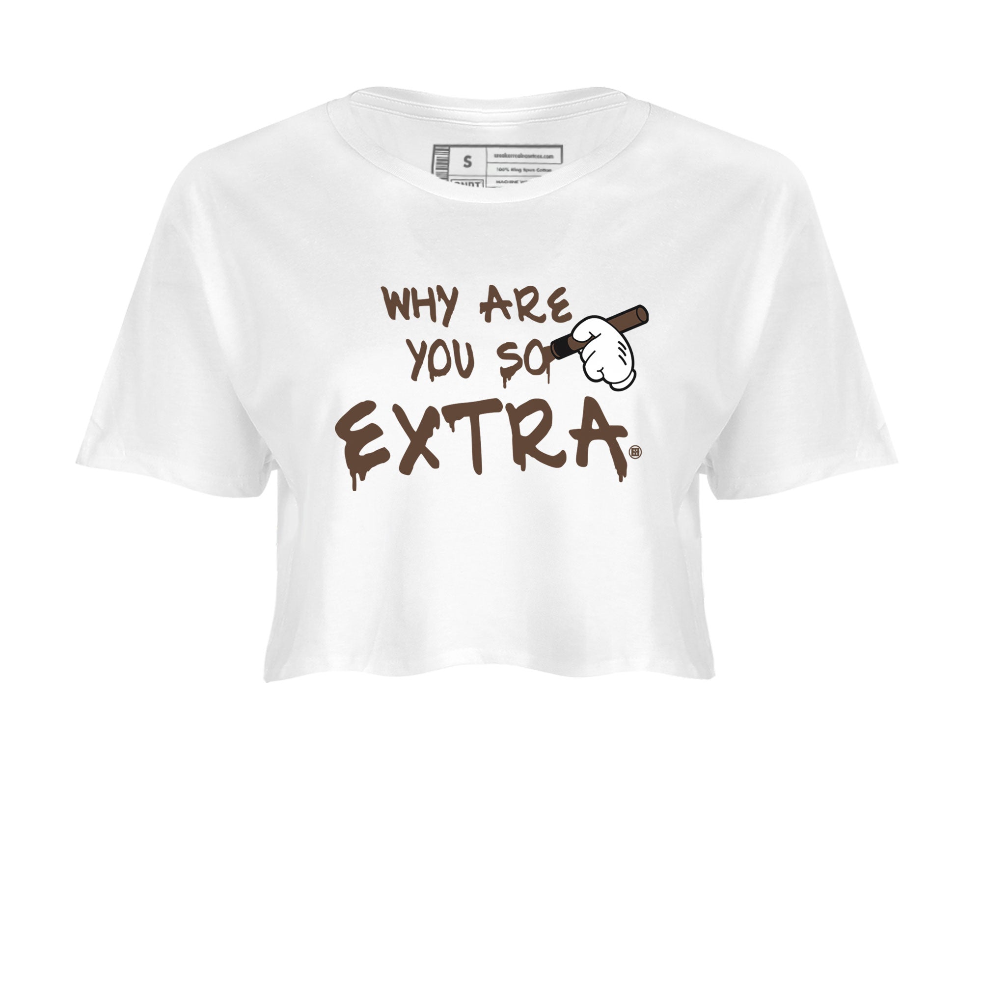 Dunk Low WMNS Cacao Wow sneaker sneaker shirt to match jordans Why Are You So Extra sneaker match tees Dunk Cacao Wow Drip Gear Zone White 2 Crop T-Shirt