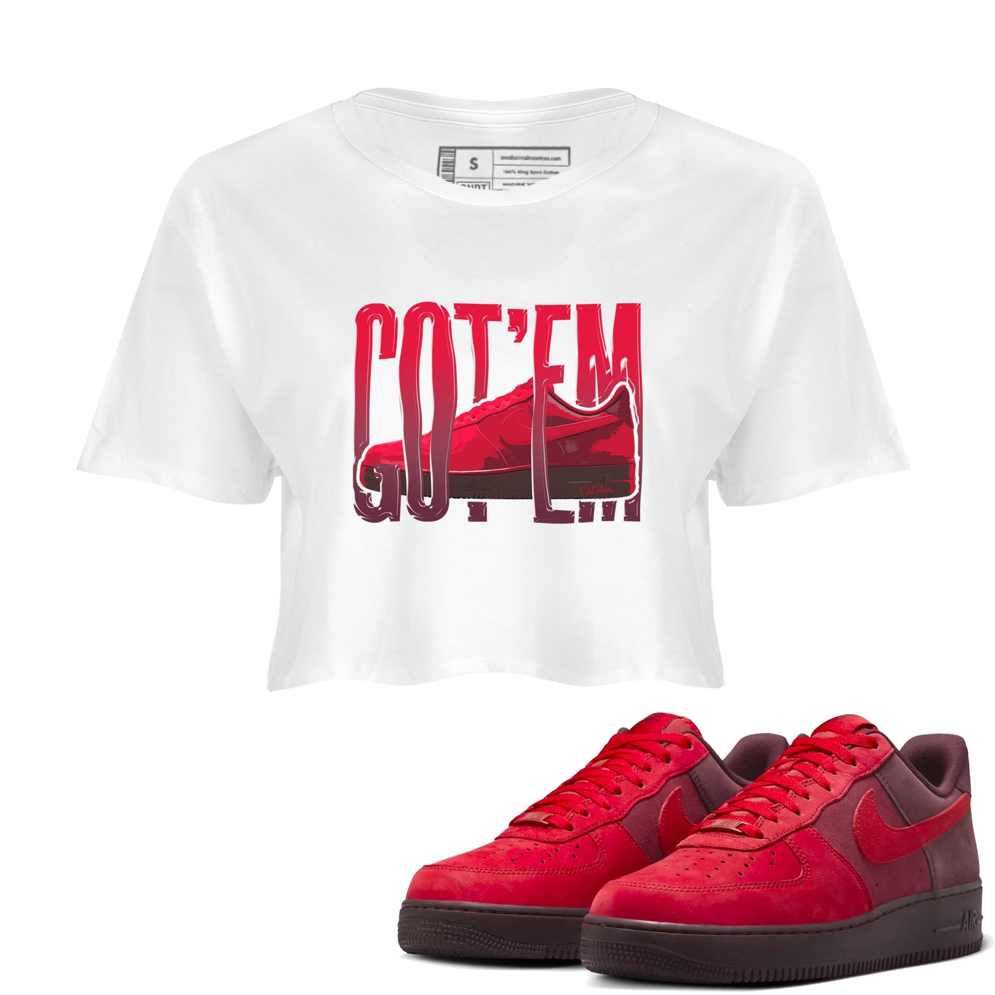 Air Force 1 Layers of Love shirt to match jordans Wiggling Gotem sneaker tees af1 Layers of Love Drip Gear Zone White 1 crop length shirt
