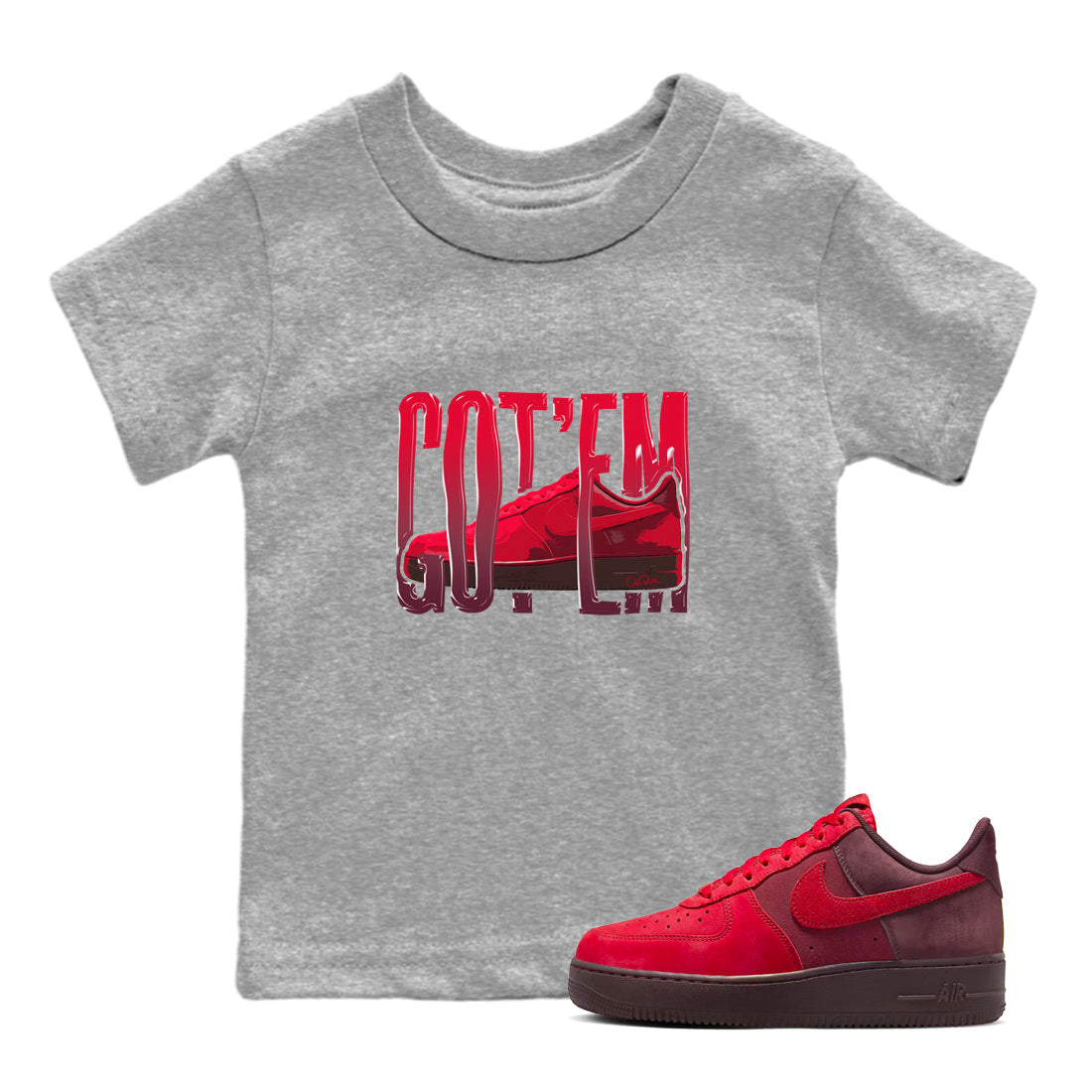 Air Force 1 Layers of Love shirt to match jordans Wiggling Gotem sneaker tees af1 Layers of Love Drip Gear Zone baby toddler Heather Grey 1 cotton Shirt