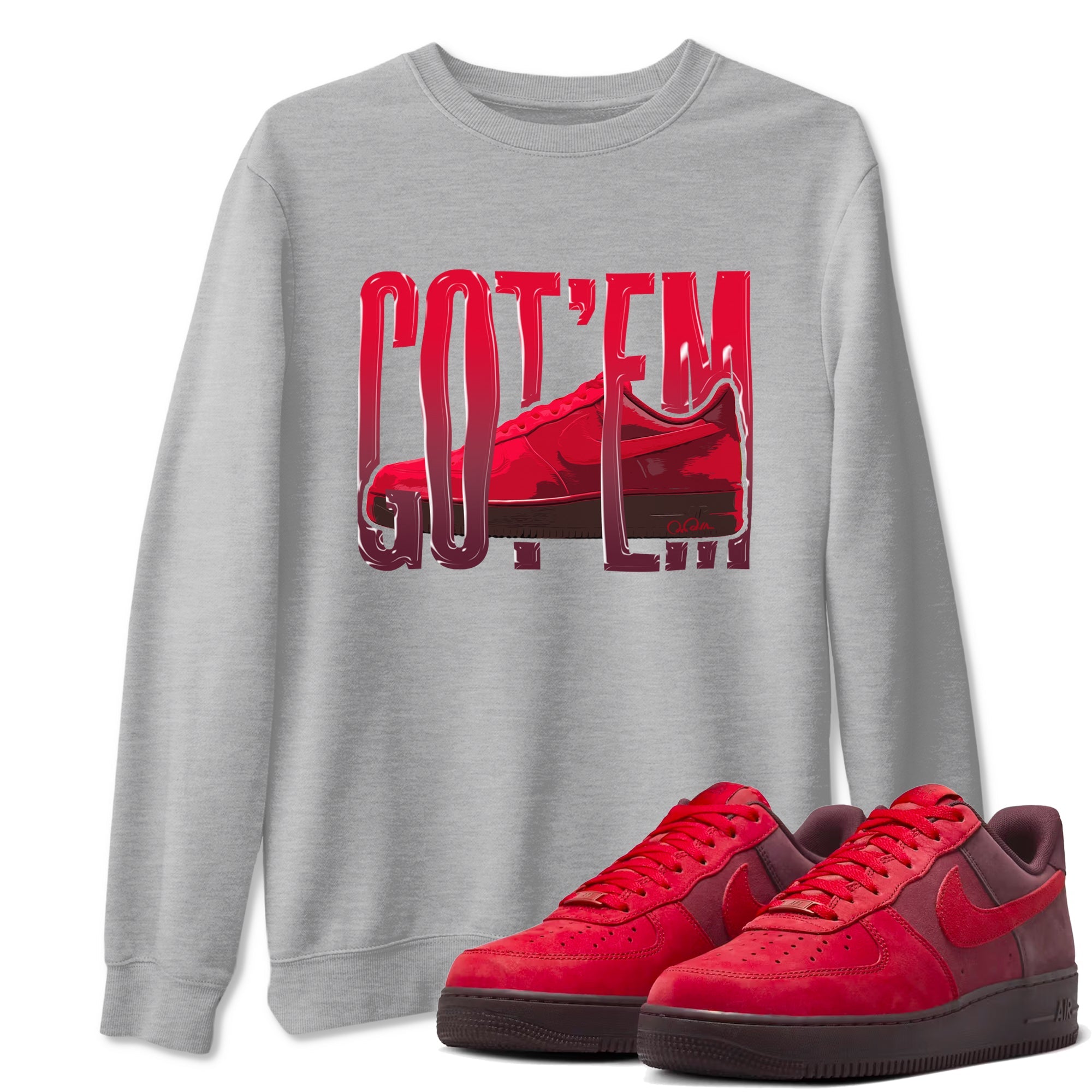 Air Force 1 Layers of Love shirt to match jordans Wiggling Gotem sneaker tees af1 Layers of Love Drip Gear Zone unisex cotton Heather Grey 1 crew neck shirt