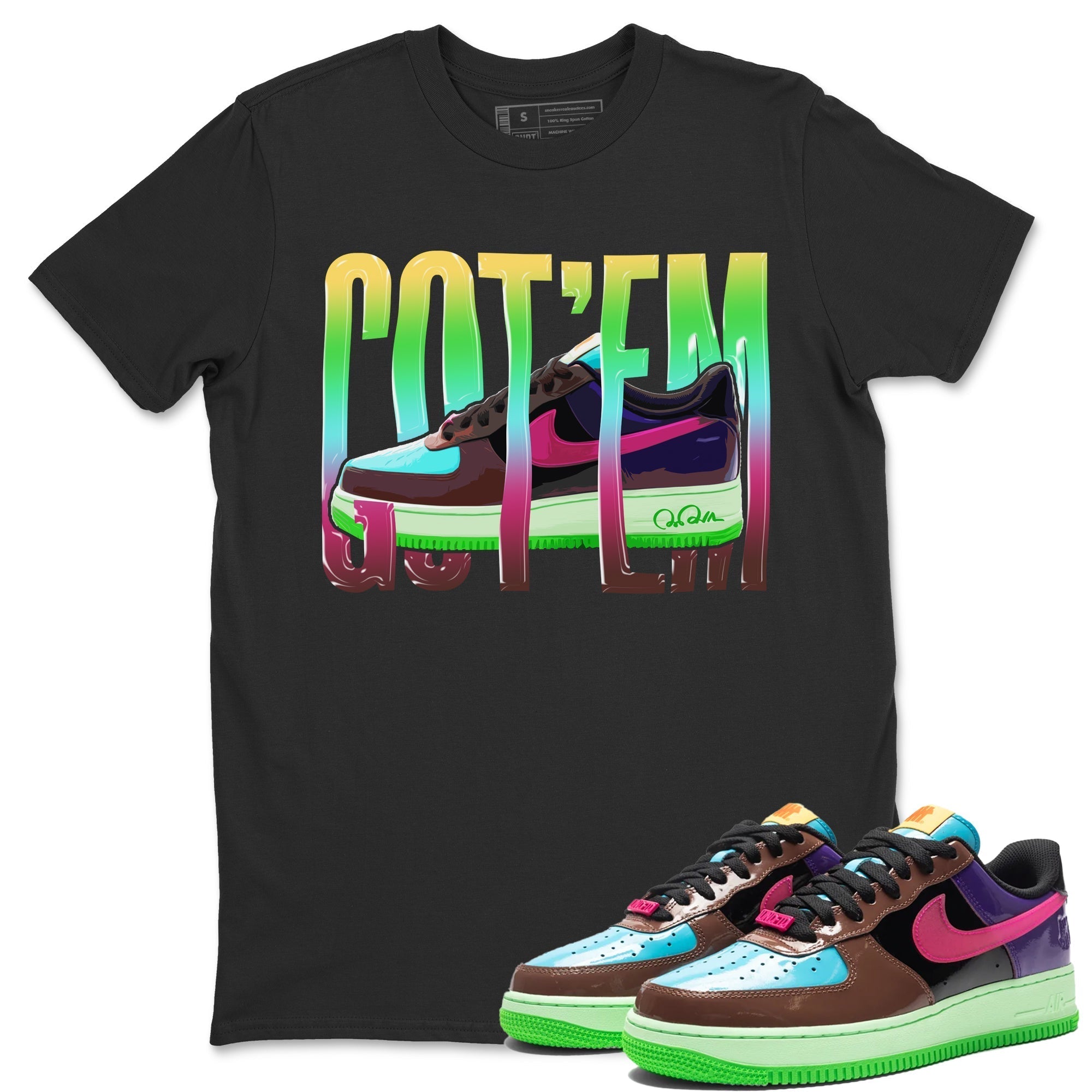 Air Force 1 Undefeated Fauna Brown Sneaker Match Tees Wiggling Gotem Sneaker Tees Air Force 1 Undefeated Fauna Brown Jordan to match sneaker T-Shirt Crew Neck Shirts