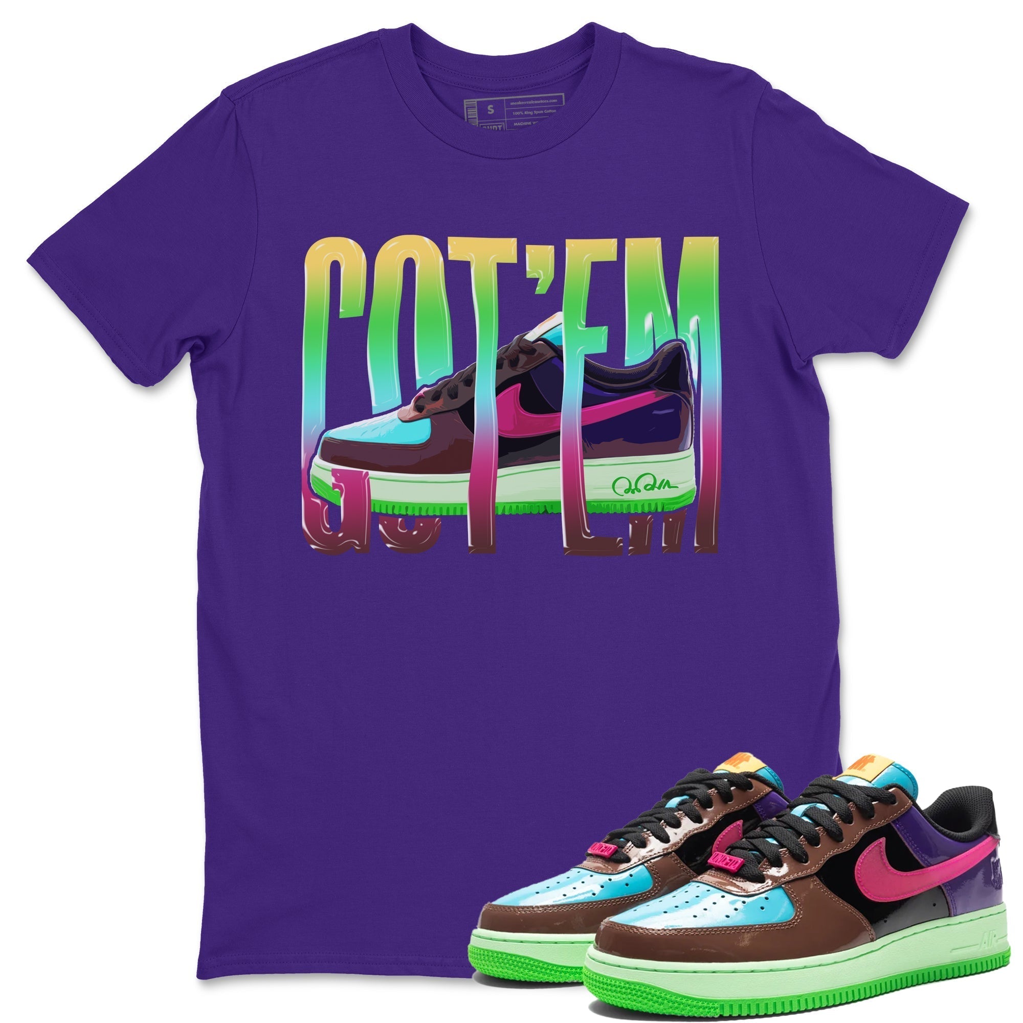 Air Force 1 Undefeated Fauna Brown Sneaker Match Tees Wiggling Gotem Sneaker Tees Air Force 1 Undefeated Fauna Brown Jordan to match sneaker T-Shirt Crew Neck Shirts