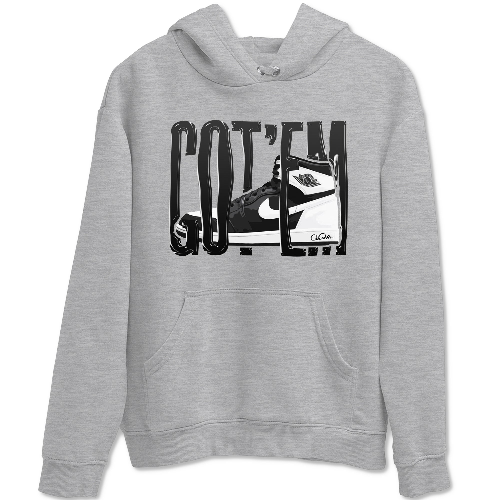 1s Black White shirt to match jordans Wiggling Gotem sneaker tees Air Jordan 1 High OG Black White Drip Gear Zone unisex cotton Heather Grey 2 crew neck shirt