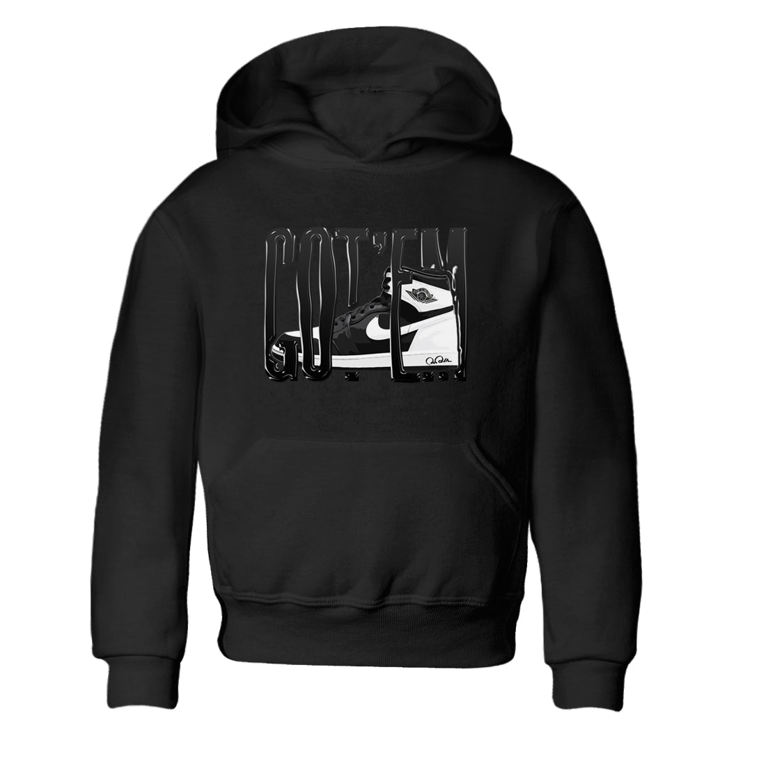1s Black White shirt to match jordans Wiggling Gotem sneaker tees Air Jordan 1 High OG Black White Drip Gear Zone baby toddler Black 2 cotton Shirt
