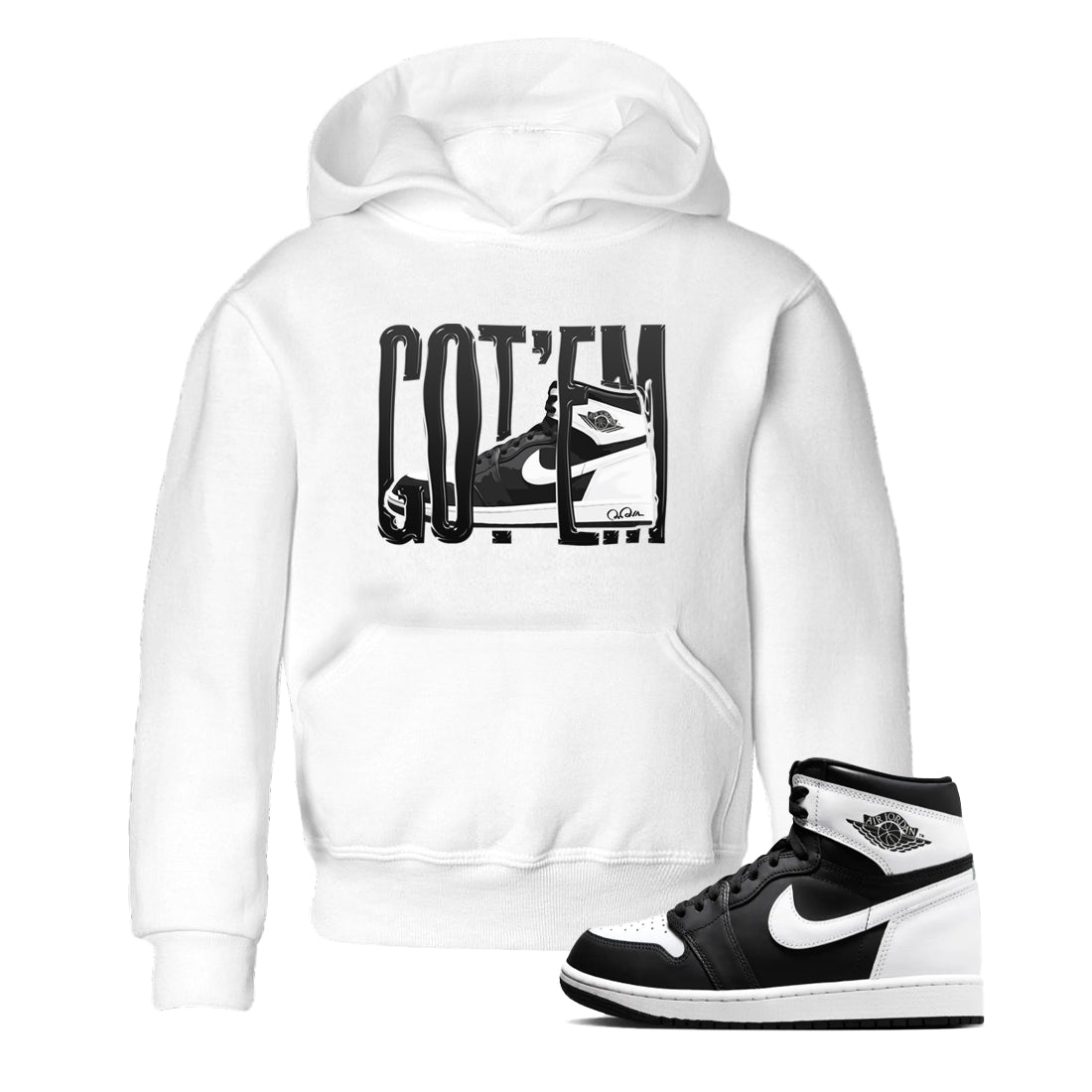 1s Black White shirt to match jordans Wiggling Gotem sneaker tees Air Jordan 1 High OG Black White Drip Gear Zone baby toddler White 1 cotton Shirt