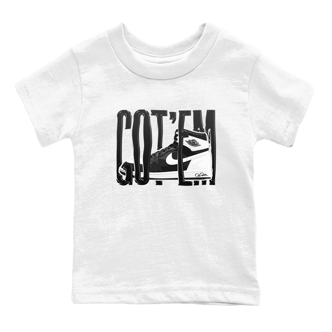 1s Black White shirt to match jordans Wiggling Gotem sneaker tees Air Jordan 1 High OG Black White Drip Gear Zone baby toddler White 2 cotton Shirt