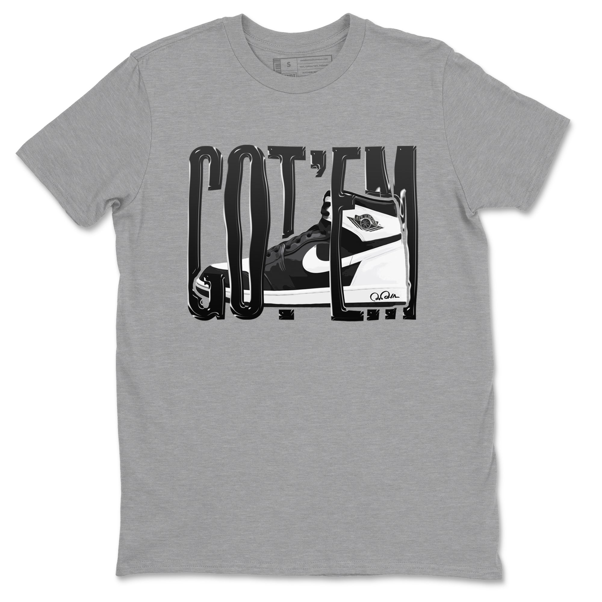 1s Black White shirt to match jordans Wiggling Gotem sneaker tees Air Jordan 1 High OG Black White Drip Gear Zone unisex cotton Heather Grey 2 crew neck shirt