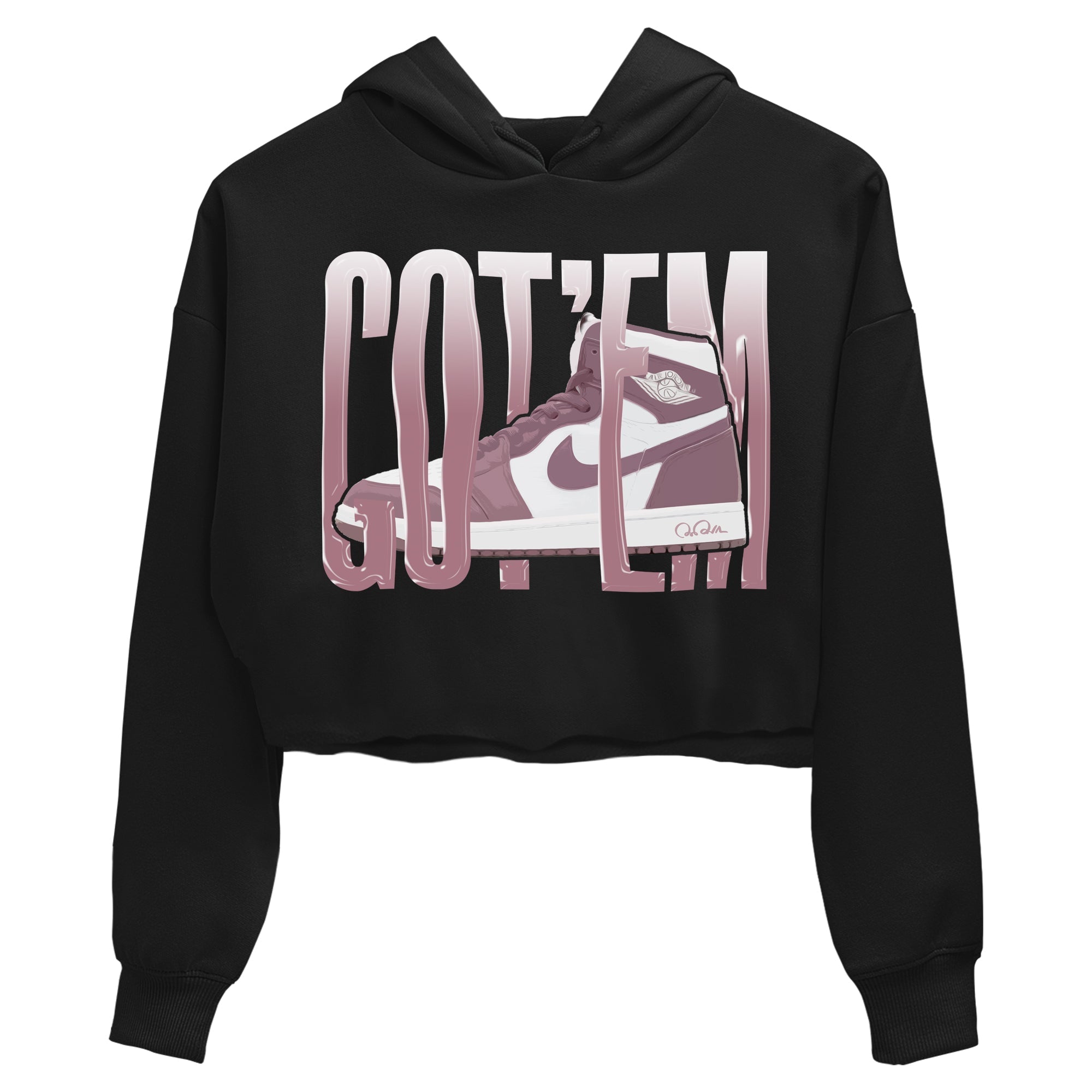 Air Jordan 1 Mauve shirt to match jordans Wiggling Gotem crew neck streetwear t-shirt AJ1Mauve Drip Gear Zone Black 2 Crop Sneaker Matching Tee