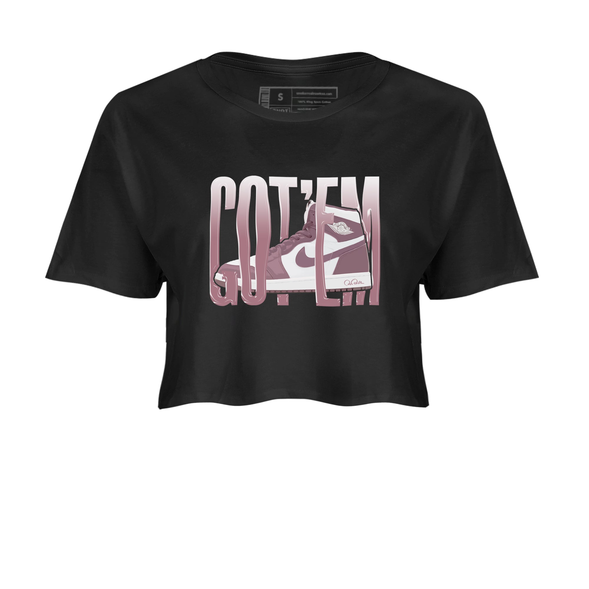 Air Jordan 1 Mauve shirt to match jordans Wiggling Gotem crew neck streetwear t-shirt AJ1Mauve Drip Gear Zone Black 2 Crop Sneaker Matching Tee