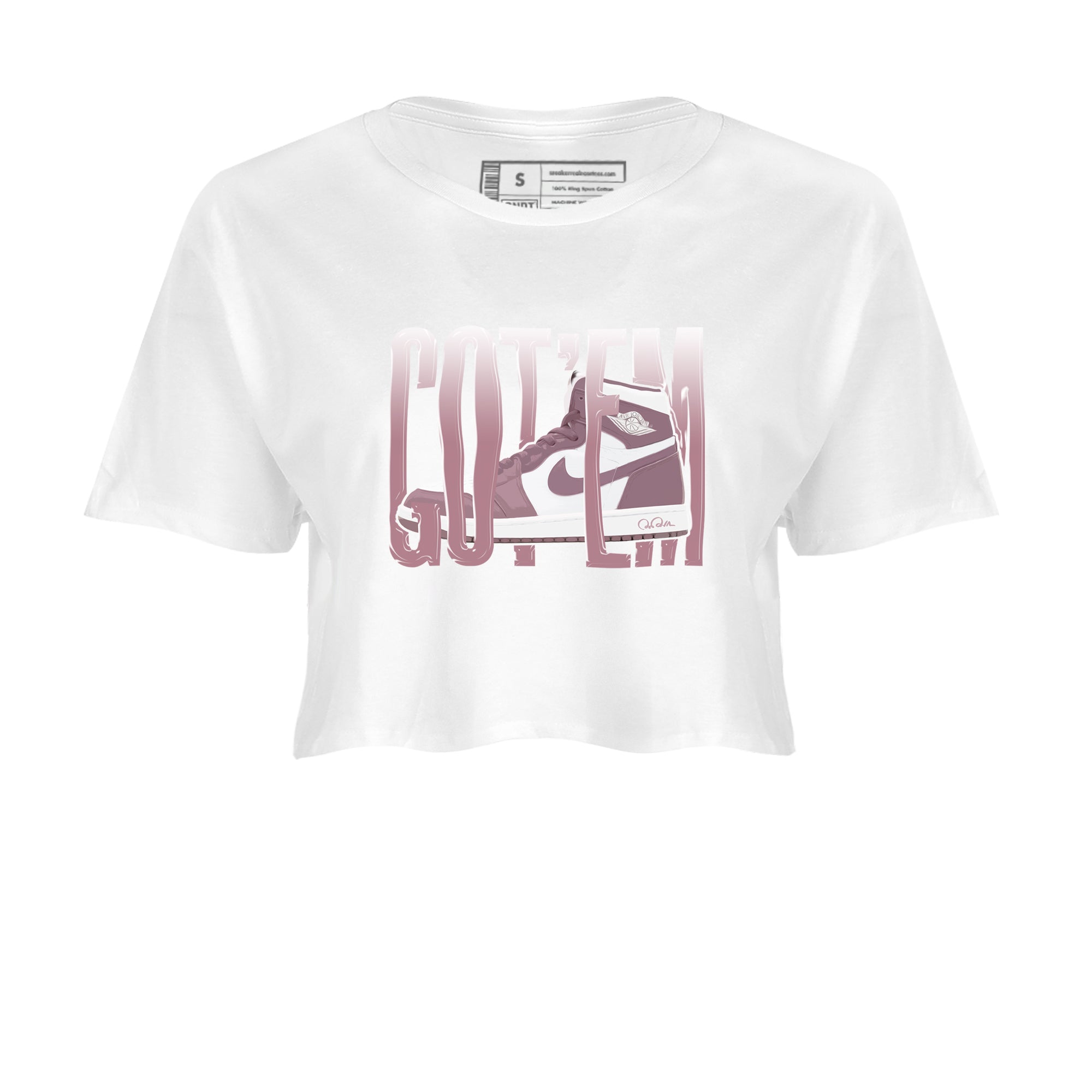 Air Jordan 1 Mauve shirt to match jordans Wiggling Gotem crew neck streetwear t-shirt AJ1Mauve Drip Gear Zone White 2 Crop Sneaker Matching Tee
