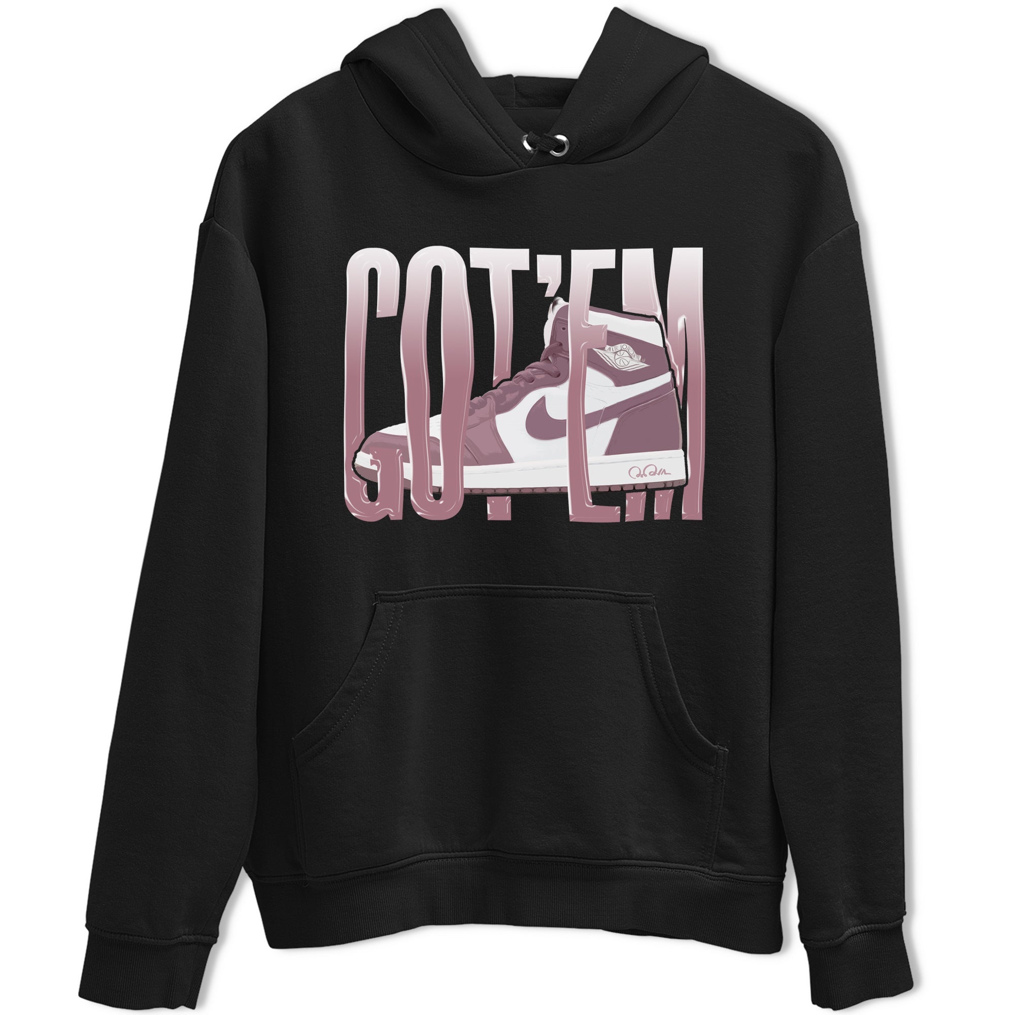 Air Jordan 1 Mauve shirt to match jordans Wiggling Gotem crew neck streetwear t-shirt AJ1Mauve Drip Gear Zone Unisex Black 2 Sneaker Matching Tee