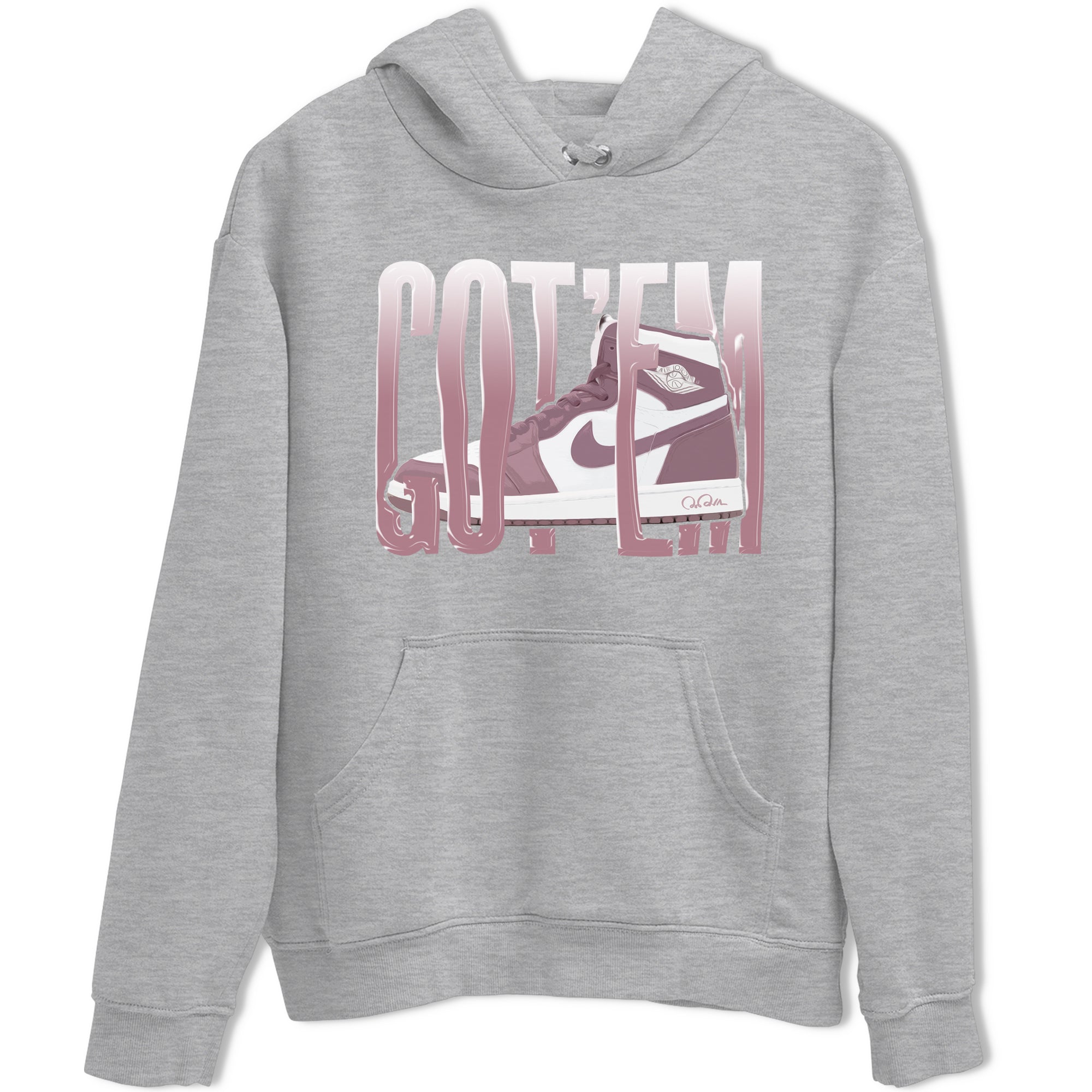 Air Jordan 1 Mauve shirt to match jordans Wiggling Gotem crew neck streetwear t-shirt AJ1Mauve Drip Gear Zone Unisex Heather Grey 2 Sneaker Matching Tee
