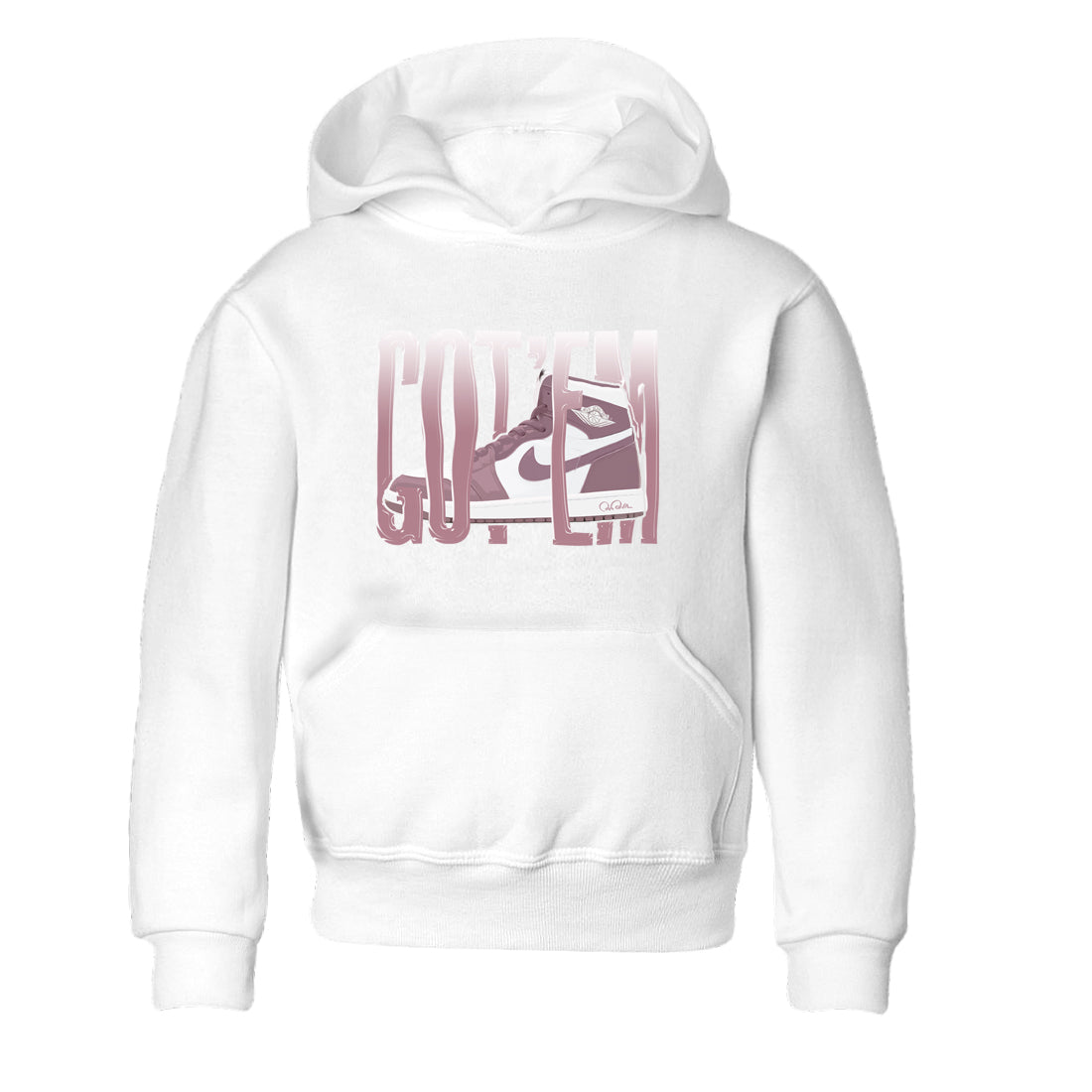 Air Jordan 1 Mauve shirt to match jordans Wiggling Gotem crew neck streetwear t-shirt AJ1Mauve Drip Gear Zone Baby Toddler White 2 Sneaker Matching Tee