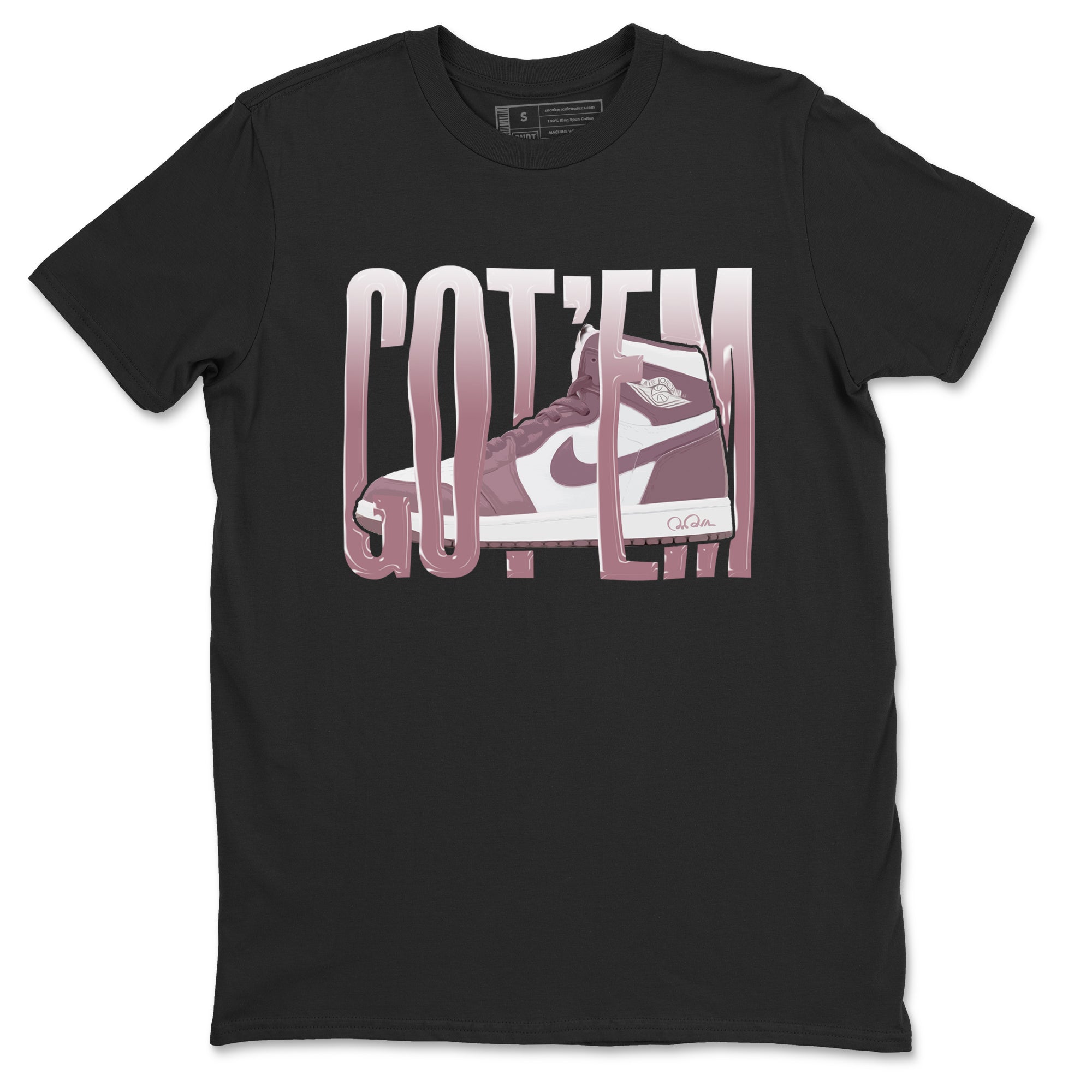 Air Jordan 1 Mauve shirt to match jordans Wiggling Gotem crew neck streetwear t-shirt AJ1Mauve Drip Gear Zone Unisex Black 2 Sneaker Matching Tee