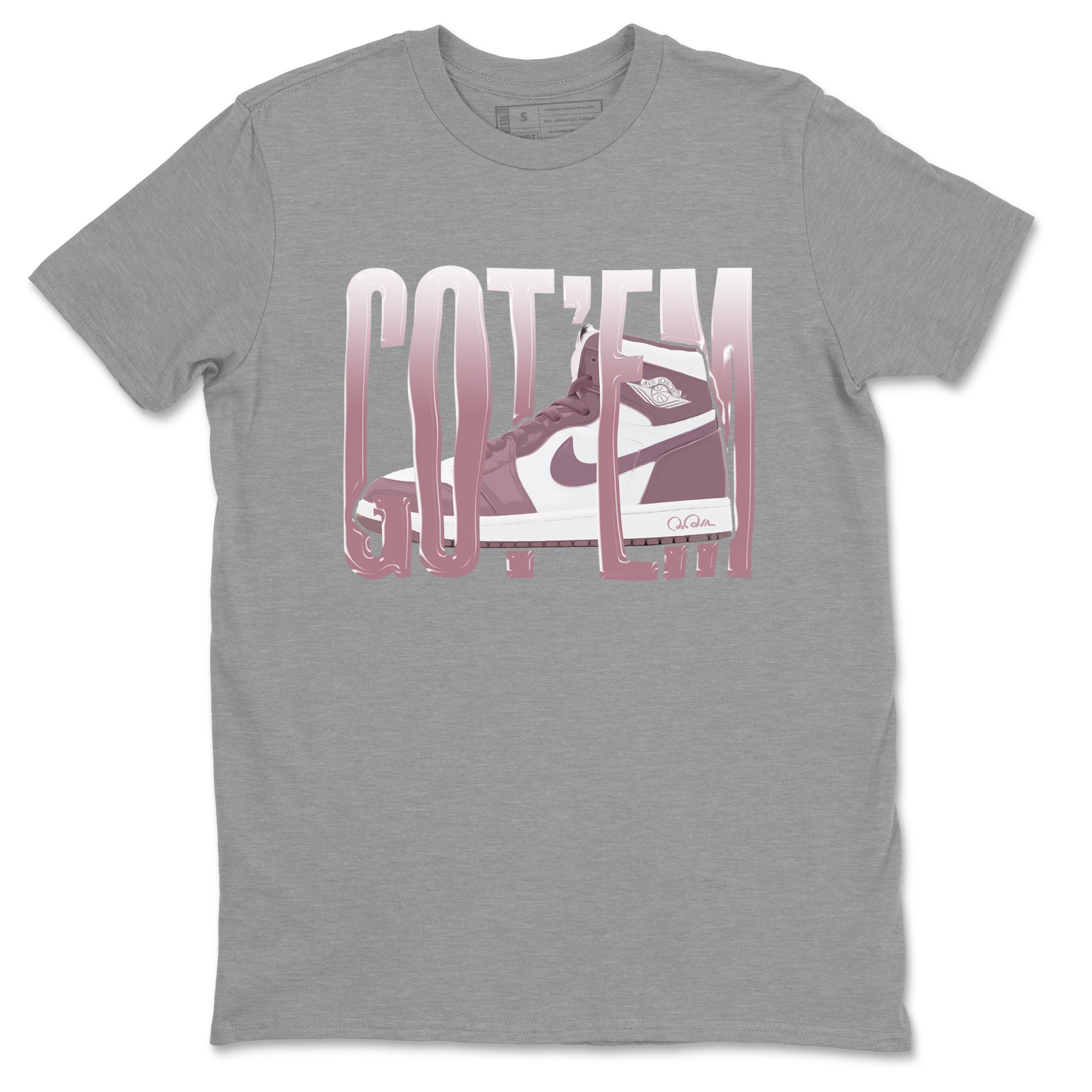 Air Jordan 1 Mauve shirt to match jordans Wiggling Gotem crew neck streetwear t-shirt AJ1Mauve Drip Gear Zone Unisex Heather Grey 2 Sneaker Matching Tee