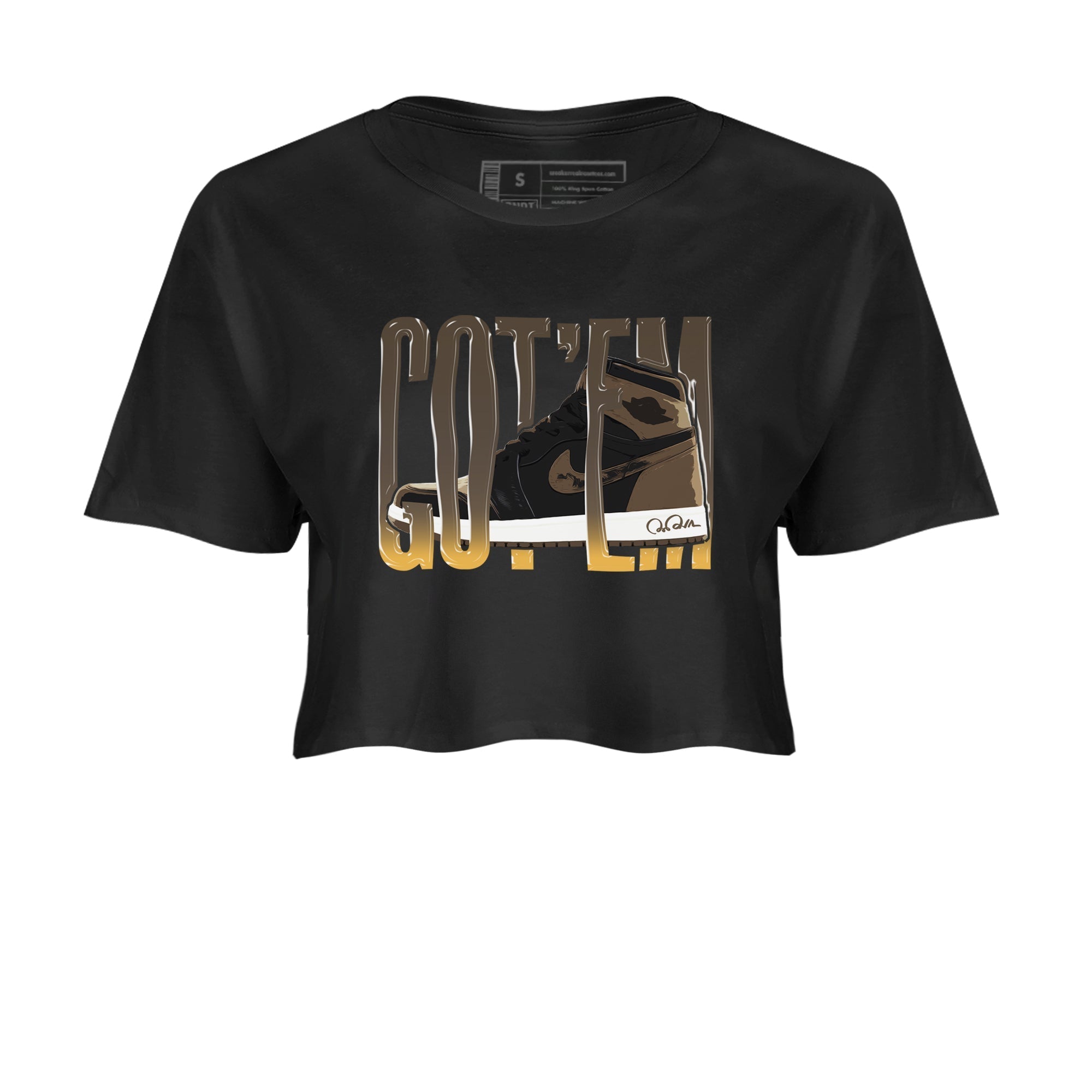 Air Jordan 1 Palomino shirt to match jordans Wiggling Gotem Streetwear Sneaker Shirt AJ1 High Palomino Drip Gear Zone Sneaker Matching Clothing Black 2 Crop T-Shirt