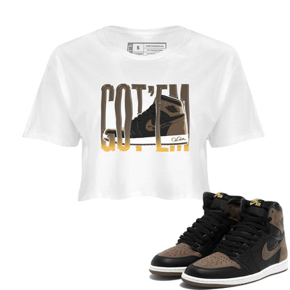 Air Jordan 1 Palomino shirt to match jordans Wiggling Gotem Streetwear Sneaker Shirt AJ1 High Palomino Drip Gear Zone Sneaker Matching Clothing White 1 Crop T-Shirt