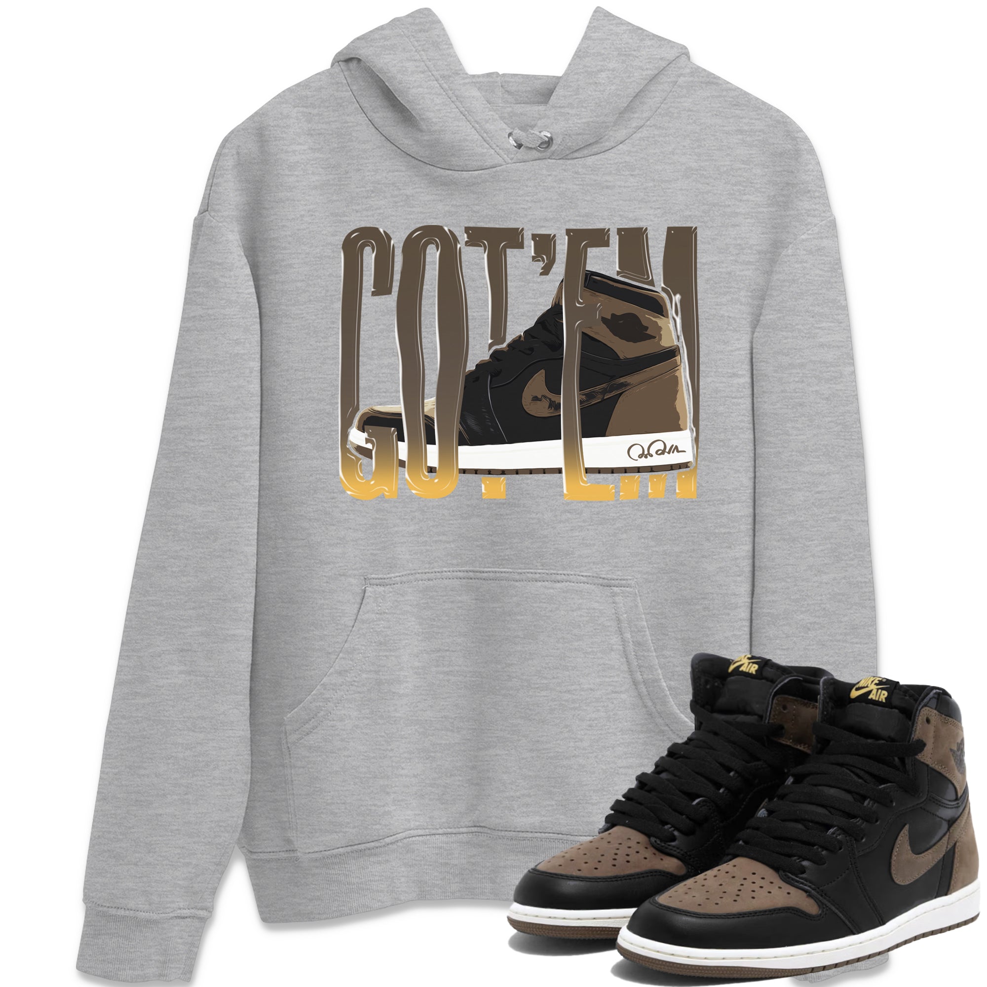 Air Jordan 1 Palomino shirt to match jordans Wiggling Gotem Streetwear Sneaker Shirt AJ1 High Palomino Drip Gear Zone Sneaker Matching Clothing Unisex Heather Grey 1 T-Shirt