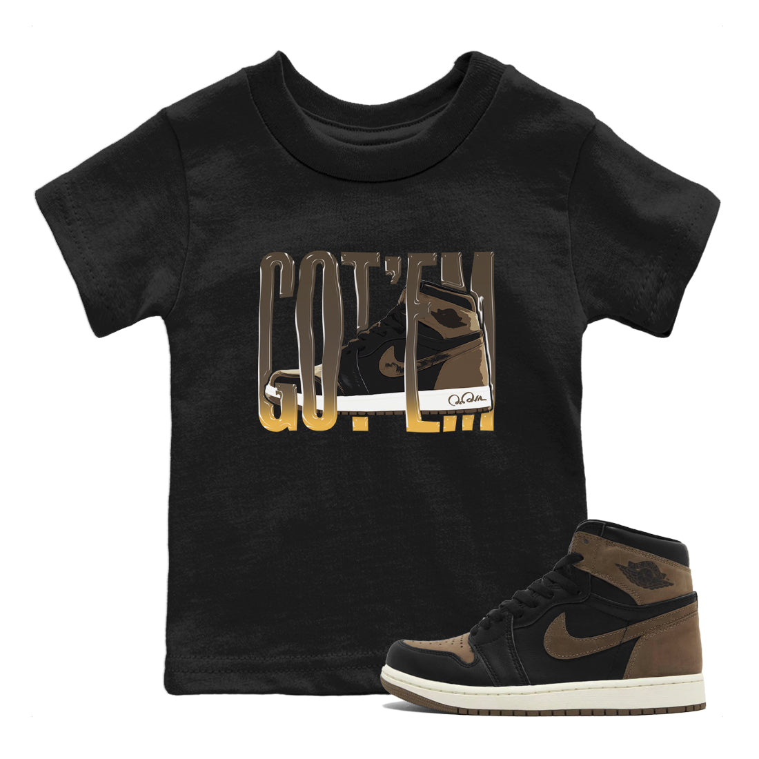 Air Jordan 1 Palomino shirt to match jordans Wiggling Gotem Streetwear Sneaker Shirt AJ1 High Palomino Drip Gear Zone Sneaker Matching Clothing Baby Toddler Black 1 T-Shirt