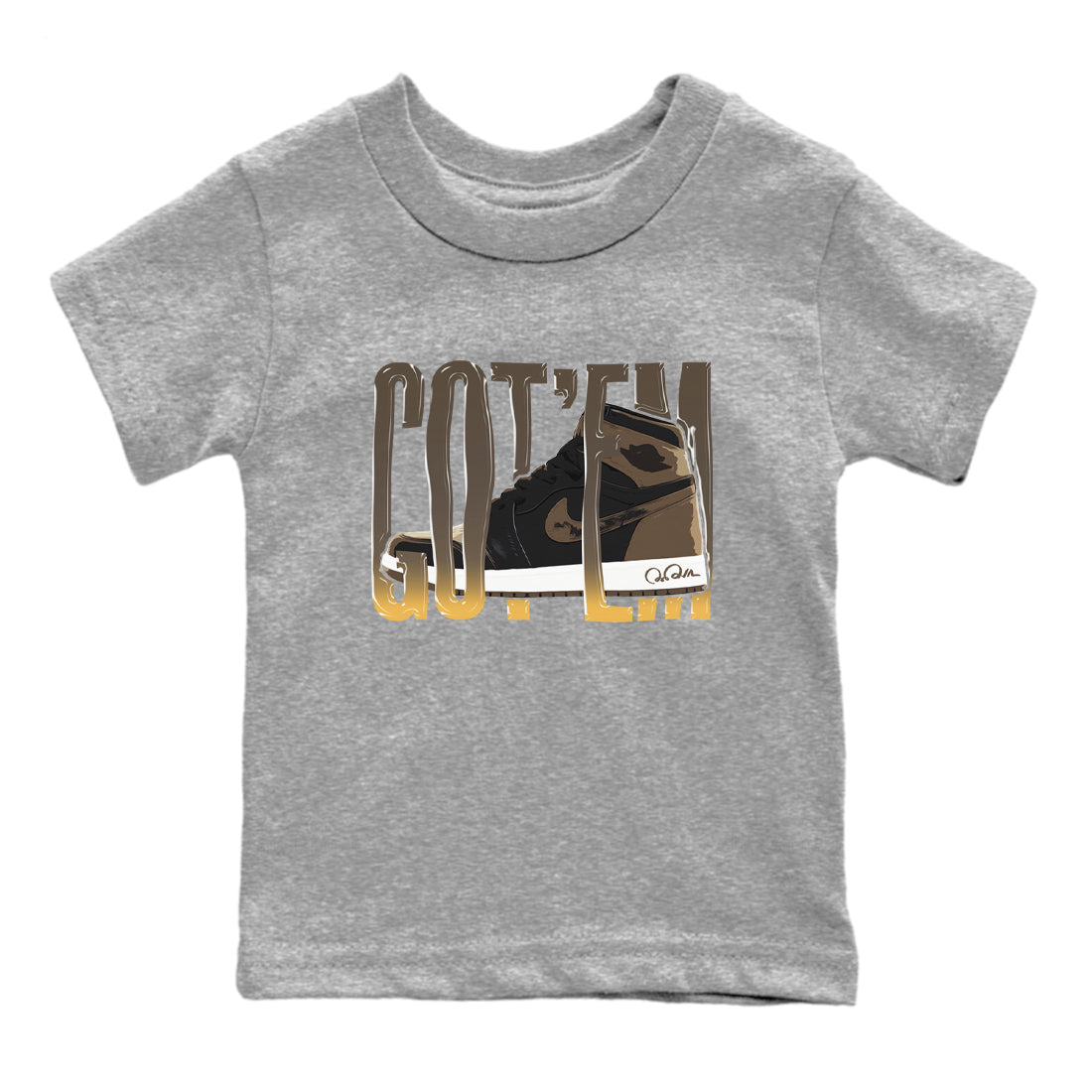 Air Jordan 1 Palomino shirt to match jordans Wiggling Gotem Streetwear Sneaker Shirt AJ1 High Palomino Drip Gear Zone Sneaker Matching Clothing Baby Toddler Heather Grey 2 T-Shirt